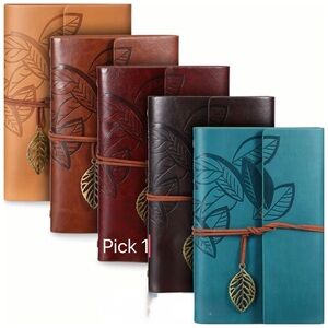 Leaf Embossed Leather Journals Pk. 1